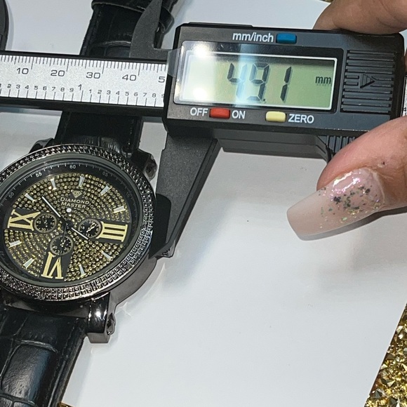 Real diamond watch for men, not cz not moissanite, best gift for him fathers day - Picture 3 of 5